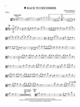Partitura para cuerdas Taylor Swift Viola Music Book - 4