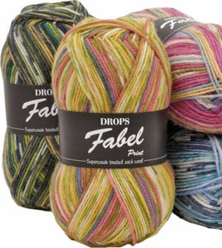 Fios para tricotar Drops Fabel Print 162 Blue Sea - 3