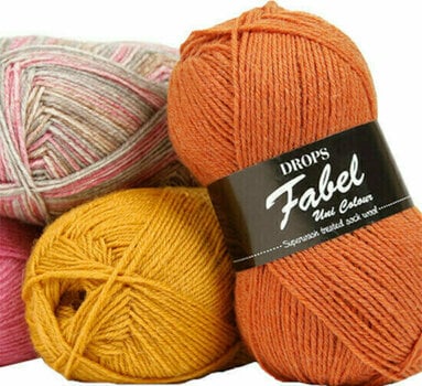 Knitting Yarn Drops Fabel Uni Colour 106 Red Knitting Yarn - 2