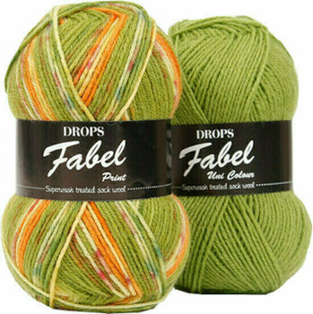 Knitting Yarn Drops Fabel Uni Colour 107 Blue Knitting Yarn - 3