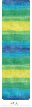 Knitting Yarn Alize Bella Batik 100 2131 White-Green - 4