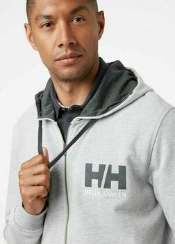 Bluza z kapturem Helly Hansen Men's HH Logo Full Zip Bluza z kapturem Grey Melange L - 3