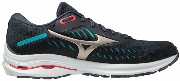 Maantee jooksujalatsid Mizuno Wave Rider 24 India Ink/Platinum Gold/Scuba Blue 44,5/10 - 2
