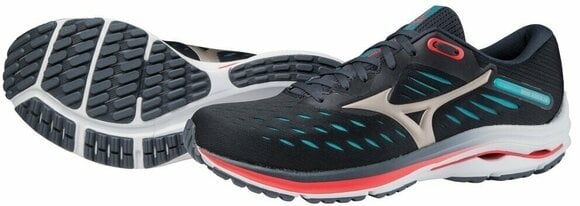 Maantee jooksujalatsid Mizuno Wave Rider 24 India Ink/Platinum Gold/Scuba Blue 44,5/10 - 6