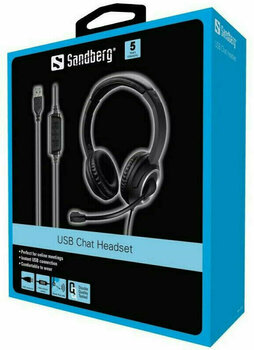Kancelářské sluchátka Sandberg USB Chat Černá - 4