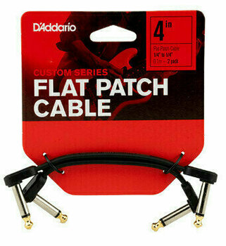 Adapter/Patch Cable D'Addario Flat Patch Cable Black 10 cm Angled - Angled - 2