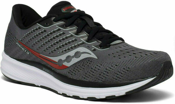 Pantofi de alergare pe șosea Saucony Ride 13 Cărbune/Roșu 43 Pantofi de alergare pe șosea - 5