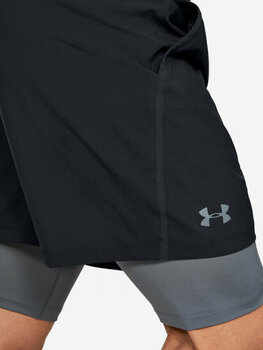 Lühikesed jooksupüksid Under Armour Qualifier 2-in-1 Mens Shorts Black/Pitch Gray/Pitch Gray S - 4