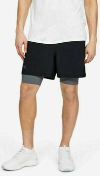 Lühikesed jooksupüksid Under Armour Qualifier 2-in-1 Mens Shorts Black/Pitch Gray/Pitch Gray S - 5