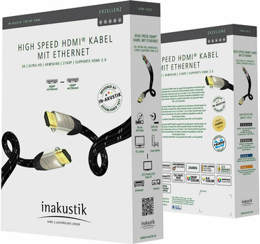 Hi-Fi Video Cable
 Inakustik High Speed HDMI Cable with Ethernet White 1,5 m - 2