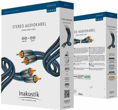 Hallo-Fi Audio-Kabel Inakustik Premium Audio Cable RCA 0,75 m - 2