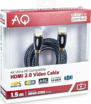 Hi-Fi-videokabel AQ Premium PV10015 1,5 m Svart-Vit Hi-Fi-videokabel - 2
