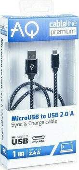 Cabo USB Hi-Fi AQ Premium PC64018 1,8 m Branco-Preto Cabo USB Hi-Fi - 2