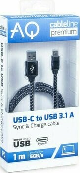 Hi-Fi USB-kaapeli AQ Premium PC67010 1 m Musta-Valkoinen Hi-Fi USB-kaapeli - 2