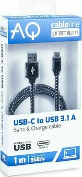 Cable USB Hi-Fi AQ Premium PC67018 1,8 m Blanco-Negro Cable USB Hi-Fi - 2