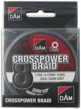 Vlasec, šňůra DAM Crosspower 8-Braid Dark Grey 0,15 mm 9 kg 150 m - 3