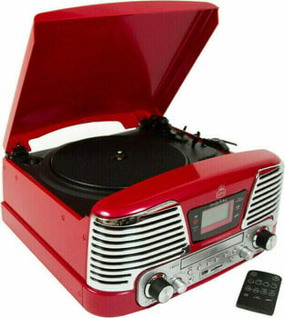 Retro gramofon GPO Retro Memphis Czerwony - 4