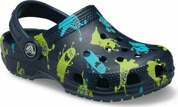 Dječje cipele za jedrenje Crocs Kids' Classic Monster Print Clog Navy 25-26 - 2