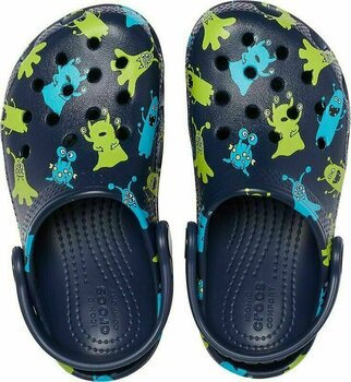 Dječje cipele za jedrenje Crocs Kids' Classic Monster Print Clog Navy 25-26 - 4