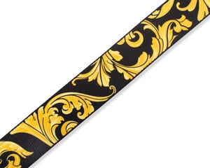 Kytarový pás Levy's Nita Strauss Artist Signature Kytarový pás Black & Gold Baroque - 1