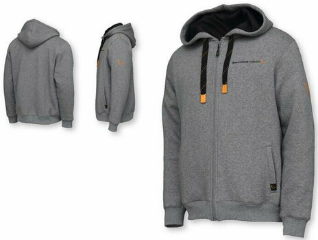 Sweatshirt Savage Gear Sweatshirt Classic Zip Hoodie Grey Melange L - 2