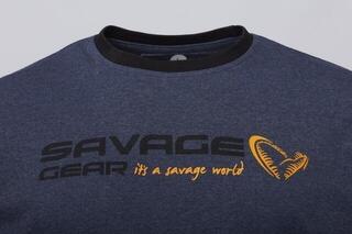 Angelshirt Savage Gear Signature Logo T-Shirt Blue Melange - 4
