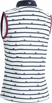 Polo Shirt Callaway Birdie Stripe Print Sleeveless Peacoat XS - 2