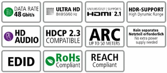Hi-Fi Βίντεο Καλώδιο Inakustik High Speed HDMI 2.1 3 m - 4