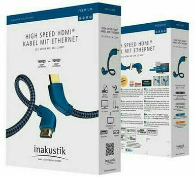 Hi-Fi-videokabel Inakustik Premium II 2 m Blå Hi-Fi-videokabel - 2