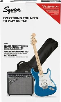 Electric guitar Fender Squier Affinity Series Stratocaster HSS Pack MN Lake Placid Blue - 2