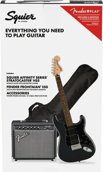 Electric guitar Fender Squier Affinity Series Stratocaster HSS Pack LRL Charcoal Frost Metallic - 2