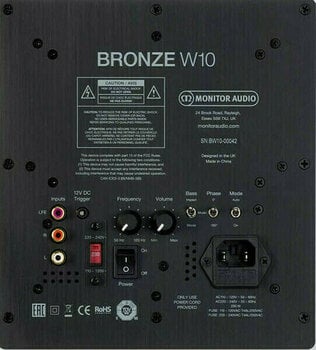 Subwoofer Hi-Fi Monitor Audio Bronze W10 Preto - 3