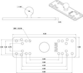 Supporto per sonar Ram Mounts Universal Marine Electronic Mount - B Size Medium Supporto per sonar - 2
