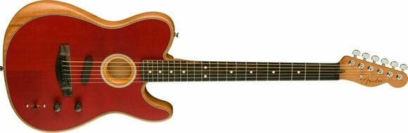 Speciell akustisk-elektrisk gitarr Fender American Acoustasonic Telecaster Crimson Red - 3