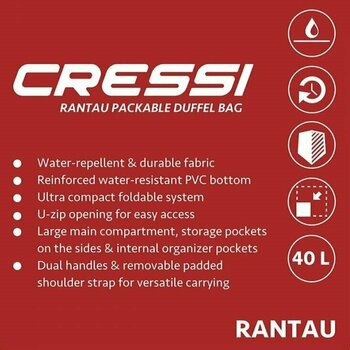 Reisetasche Cressi Rantau Bag White/Black 40L - 5