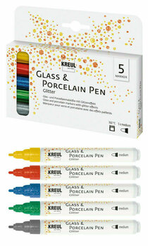 Marker Kreul Glitter 'M' Marker für Glas und Porzellan Mix 5 Stck - 2