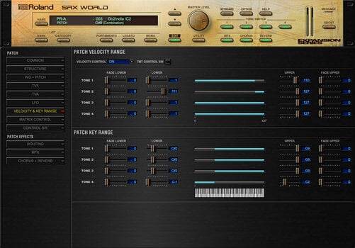 Software de estúdio de instrumentos VST Roland SRX WORLD Key (Produto digital) - 9