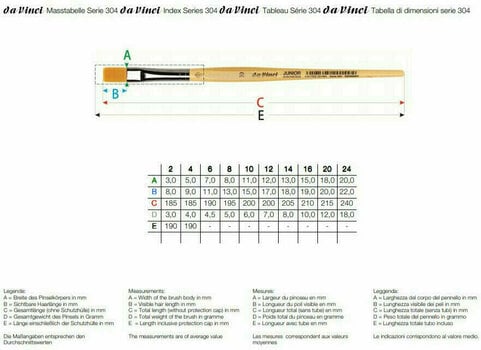 Pinsel Da Vinci 304 Junior Synthetics Flacher Malpinsel 2 - 3