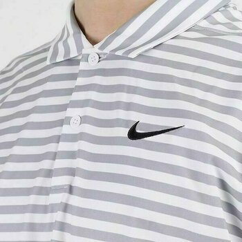 Solid Stripe Mens Polo Shirt White 