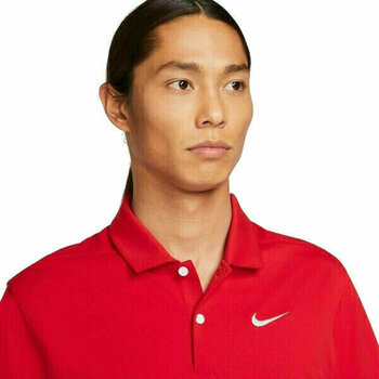 red nike dri fit polo shirt