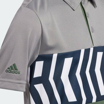 Camisa pólo Adidas Print Color Block Grey Three 7 - 8 Y Camisa pólo - 3