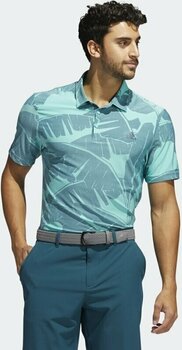 Polo Shirt Adidas Vibes Print Acid Mint/Wild Teal XL Polo Shirt - 4