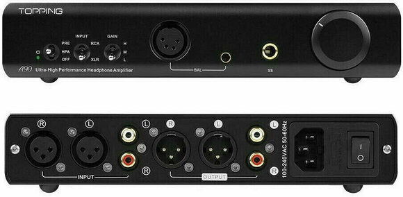 Pré-amplificador de auscultadores Hi-Fi Topping Audio A90 Silver - 3