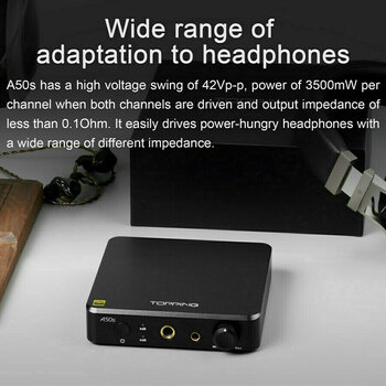 Hi-Fi Wzmacniacz słuchawkowy Topping Audio A50s Czarny - 6