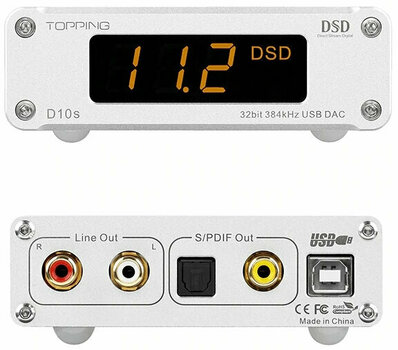 Hi-Fi DAC &amp; ADC-liitäntä Topping Audio D10s Silver - 4