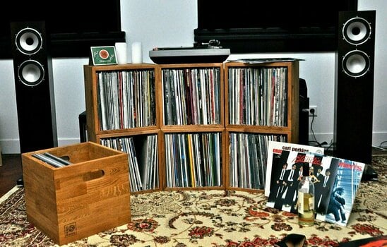 Låda för vinylskivor Music Box Designs Oiled Oak 12 Inch Vinyl Record Storage Box Box Låda för vinylskivor - 6