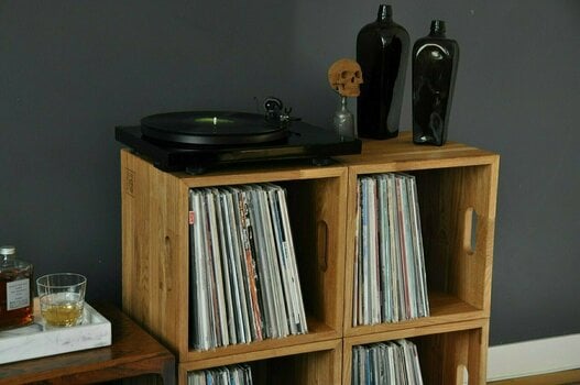 Box für LP-Platten Music Box Designs Oiled Oak 12 Inch Vinyl Record Storage Box - 5