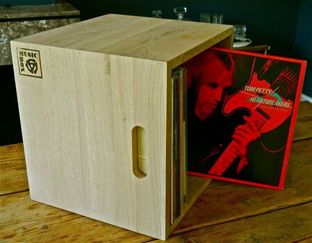 Škatla za vinilne plošče Music Box Designs Natural Oak 12 Inch Vinyl Record Storage Box - 5