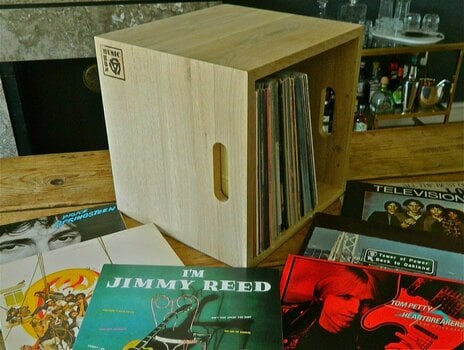 Škatla za vinilne plošče Music Box Designs Natural Oak 12 Inch Vinyl Record Storage Box - 6