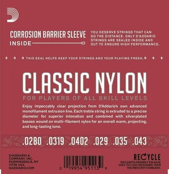 Klasszikus nylon húrok D'Addario EJ27N - 2